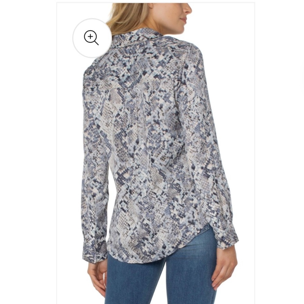 Liverpool Button Up Woven Blouse